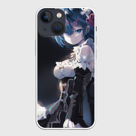 Чехол для iPhone 13 mini с принтом Rem в Екатеринбурге,  |  | kawaii | re zero | re:zero | re:zero жизнь с нуля в альтернативном мире | rezero | арт | блики | голубые глаза | горничная | демоница | каре | маленькая девочка | однорогий демон | рем | синеволосая девочка | субару