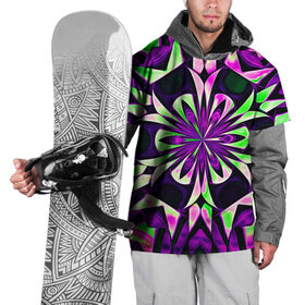 Накидка на куртку 3D с принтом Kaleidoscope в Екатеринбурге, 100% полиэстер |  | Тематика изображения на принте: abstraction | fractal | kaleidoscope | light green | pattern | purple | symmetry | абстракция | калейдоскоп | салатовый | симметрия | узор | фиолетовый | фрактал