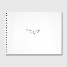 Альбом для рисования с принтом самолетик в Екатеринбурге, 100% бумага
 | матовая бумага, плотность 200 мг. | Тематика изображения на принте: белый самолетик | бумажный самолетик | минимализм | розовое сердечко | самолет | самолетик | сердечко | тумблер | чб