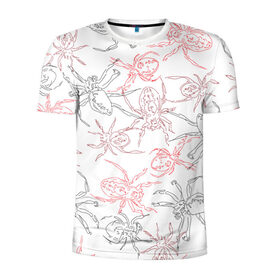 Мужская футболка 3D спортивная с принтом Цветные паучки в Екатеринбурге, 100% полиэстер с улучшенными характеристиками | приталенный силуэт, круглая горловина, широкие плечи, сужается к линии бедра | паук | пауки | паучишка | паучище | паучки | паучок