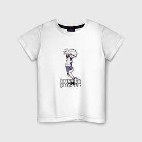 Детская футболка хлопок с принтом Hunter x Hunter в Екатеринбурге, 100% хлопок | круглый вырез горловины, полуприлегающий силуэт, длина до линии бедер | killua | мультфильм | охотник х охотник