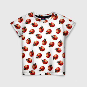 Детская футболка 3D с принтом Нашествие божьих коровок в Екатеринбурге, 100% гипоаллергенный полиэфир | прямой крой, круглый вырез горловины, длина до линии бедер, чуть спущенное плечо, ткань немного тянется | animals | cute | girl | ladybug | nature | pattern | red | summer | бабочки | божьи коровки | божья коровка | горошек | девушкам | животные | жук | жуки | кружочки | крылья | лето | милые | насекомые | паттерн | пауки | подарок