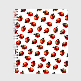 Тетрадь с принтом Нашествие божьих коровок в Екатеринбурге, 100% бумага | 48 листов, плотность листов — 60 г/м2, плотность картонной обложки — 250 г/м2. Листы скреплены сбоку удобной пружинной спиралью. Уголки страниц и обложки скругленные. Цвет линий — светло-серый
 | Тематика изображения на принте: animals | cute | girl | ladybug | nature | pattern | red | summer | бабочки | божьи коровки | божья коровка | горошек | девушкам | животные | жук | жуки | кружочки | крылья | лето | милые | насекомые | паттерн | пауки | подарок