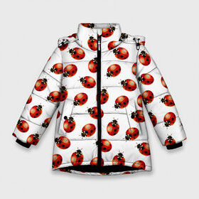 Зимняя куртка для девочек 3D с принтом Нашествие божьих коровок в Екатеринбурге, ткань верха — 100% полиэстер; подклад — 100% полиэстер, утеплитель — 100% полиэстер. | длина ниже бедра, удлиненная спинка, воротник стойка и отстегивающийся капюшон. Есть боковые карманы с листочкой на кнопках, утяжки по низу изделия и внутренний карман на молнии. 

Предусмотрены светоотражающий принт на спинке, радужный светоотражающий элемент на пуллере молнии и на резинке для утяжки. | animals | cute | girl | ladybug | nature | pattern | red | summer | бабочки | божьи коровки | божья коровка | горошек | девушкам | животные | жук | жуки | кружочки | крылья | лето | милые | насекомые | паттерн | пауки | подарок