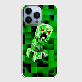 Чехол для iPhone 13 Pro с принтом Minecraft creeper в Екатеринбурге,  |  | blox | creeper | dungeons | game | geometry | logo | pixel | steve | алекс | герои | детям | зелень | игра | квадраты | крипер | куб | логотипы игр | майнкрафт | мальчикам | мобы | персонажи | пиксель | пиксельный | подземелья