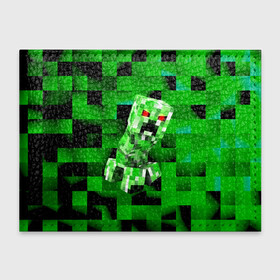 Обложка для студенческого билета с принтом Minecraft creeper в Екатеринбурге, натуральная кожа | Размер: 11*8 см; Печать на всей внешней стороне | Тематика изображения на принте: blox | creeper | dungeons | game | geometry | logo | pixel | steve | алекс | герои | детям | зелень | игра | квадраты | крипер | куб | логотипы игр | майнкрафт | мальчикам | мобы | персонажи | пиксель | пиксельный | подземелья