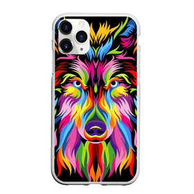 Чехол для iPhone 11 Pro Max матовый с принтом Neon wolf в Екатеринбурге, Силикон |  | color | ears | eyes | muzzle | neon | nose | paint | skin | view | wolf | взгляд | волк | глаза | краска | неон | нос | уши | цвет | шерсть