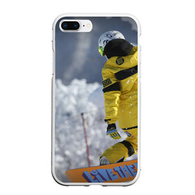 Чехол для iPhone 7Plus/8 Plus матовый с принтом сноубордист в Екатеринбурге, Силикон | Область печати: задняя сторона чехла, без боковых панелей | snowboard | прыжок | сноуборд | сноубординг | сноубордист | экстрим
