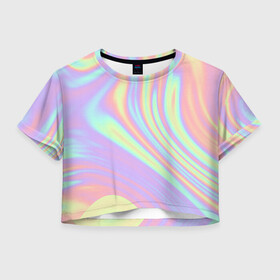 Женская футболка Crop-top 3D с принтом Vaporwave в Екатеринбурге, 100% полиэстер | круглая горловина, длина футболки до линии талии, рукава с отворотами | geometry | holographic gradient | kaleidoscope | pattern | polyscape | space | textures | tie dye | vaporwave | абстракт | геометрия | голограмма | города | каледоскоп | космос | паттерн | полискейп | тай дай | текстура | текстуры | хиппи | цвет