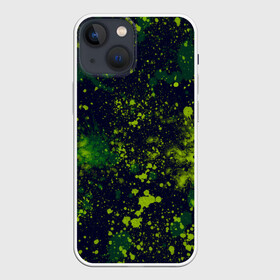 Чехол для iPhone 13 mini с принтом Camouflage в Екатеринбурге,  |  | camouflage | paint | paints | брызги | брызги краски | брызги красок | жёлто зеленый | зеленая | зелено жёлтый | зеленый | зеленый камуфляж | камуфляж | краска | краски | милитари | пятна краски | разводы