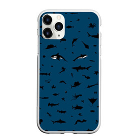 Чехол для iPhone 11 Pro матовый с принтом Fish в Екатеринбурге, Силикон |  | dolphin | fish | killer whale | see life | shark | акула | дельфин | касатка | морские обитатели | рыба
