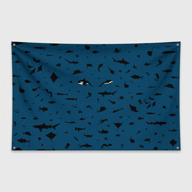 Флаг-баннер с принтом Fish в Екатеринбурге, 100% полиэстер | размер 67 х 109 см, плотность ткани — 95 г/м2; по краям флага есть четыре люверса для крепления | dolphin | fish | killer whale | see life | shark | акула | дельфин | касатка | морские обитатели | рыба