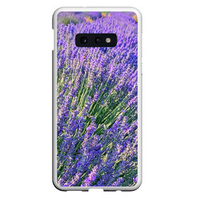 Чехол для Samsung S10E с принтом Lavender field в Екатеринбурге, Силикон | Область печати: задняя сторона чехла, без боковых панелей | field | green | lavender | nature | summer | violet | бутон | клумба. | лаванда | лето | лиловый | поле | сиреневый | фиолетовый | цветение | цветок | цветы