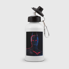 Бутылка спортивная с принтом BATMAN в Екатеринбурге, металл | емкость — 500 мл, в комплекте две пластиковые крышки и карабин для крепления | Тематика изображения на принте: batman | black | dark | neon