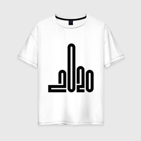 Женская футболка хлопок Oversize с принтом 2020 тяжёлый год в Екатеринбурге, 100% хлопок | свободный крой, круглый ворот, спущенный рукав, длина до линии бедер
 | 2020 | выжил | коронавирус | кризис | пандемия | пережил | самоизоляция