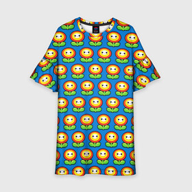 Детское платье 3D с принтом Super Mario в Екатеринбурге, 100% полиэстер | прямой силуэт, чуть расширенный к низу. Круглая горловина, на рукавах — воланы | bros | brothers | game | logo | odyssey | pattern | аркады | видеоигры | детям | легендарная | листья | логотипы игр | мальчикам | мультяшный | паттерн | платформер | подростковые | популярные | солнце | супер марио