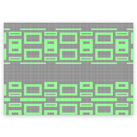 Поздравительная открытка с принтом пиксель компьютер в Екатеринбурге, 100% бумага | плотность бумаги 280 г/м2, матовая, на обратной стороне линовка и место для марки
 | геометрия | зеленые | квадраты | орнамент | па терн | пиксели | узор