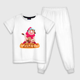 Детская пижама хлопок с принтом Бык в Екатеринбурге, 100% хлопок |  брюки и футболка прямого кроя, без карманов, на брюках мягкая резинка на поясе и по низу штанин
 | Тематика изображения на принте: 