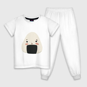 Детская пижама хлопок с принтом Онигири в Екатеринбурге, 100% хлопок |  брюки и футболка прямого кроя, без карманов, на брюках мягкая резинка на поясе и по низу штанин
 | 