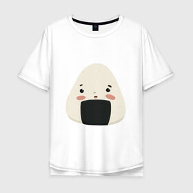 Мужская футболка хлопок Oversize с принтом Онигири в Екатеринбурге, 100% хлопок | свободный крой, круглый ворот, “спинка” длиннее передней части | 