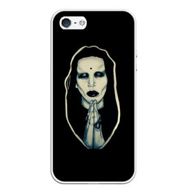 Чехол для iPhone 5/5S матовый с принтом Marilyn Manson в Екатеринбурге, Силикон | Область печати: задняя сторона чехла, без боковых панелей | 