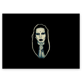 Поздравительная открытка с принтом Marilyn Manson в Екатеринбурге, 100% бумага | плотность бумаги 280 г/м2, матовая, на обратной стороне линовка и место для марки
 | Тематика изображения на принте: manson | marilyn | marilyn manson | мэнсон | мэрилин | мэрилин мэнсон