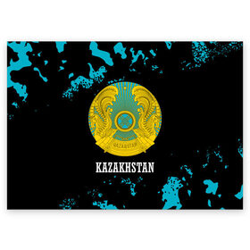 Поздравительная открытка с принтом KAZAKHSTAN / КАЗАХСТАН в Екатеринбурге, 100% бумага | плотность бумаги 280 г/м2, матовая, на обратной стороне линовка и место для марки
 | Тематика изображения на принте: 