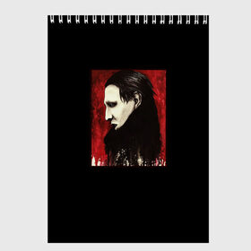 Скетчбук с принтом Marilyn Manson в Екатеринбурге, 100% бумага
 | 48 листов, плотность листов — 100 г/м2, плотность картонной обложки — 250 г/м2. Листы скреплены сверху удобной пружинной спиралью | manson | marilyn | marilyn manson | мэнсон | мэрилин | мэрилин мэнсон