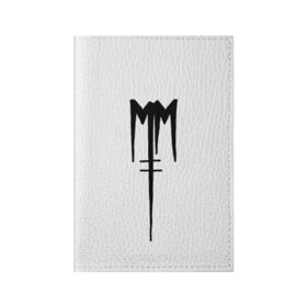 Обложка для паспорта матовая кожа с принтом Marilyn Manson в Екатеринбурге, натуральная матовая кожа | размер 19,3 х 13,7 см; прозрачные пластиковые крепления | goth | gothic | manson | marilyn | metal | mm | music | rock | гот | готы | метал | мэнсон | мэрилин | рок
