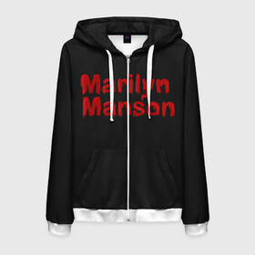 Мужская толстовка 3D на молнии с принтом Marilyn Manson в Екатеринбурге, 100% полиэстер | длина до линии бедра, манжеты и пояс оформлены мягкой тканевой резинкой, двухслойный капюшон со шнурком для регулировки, спереди молния, по бокам два кармана | goth | gothic | manson | marilyn | metal | mm | music | rock | гот | готы | метал | мэнсон | мэрилин | рок