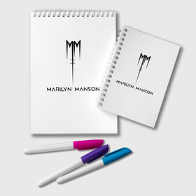 Блокнот с принтом Marilyn Manson в Екатеринбурге, 100% бумага | 48 листов, плотность листов — 60 г/м2, плотность картонной обложки — 250 г/м2. Листы скреплены удобной пружинной спиралью. Цвет линий — светло-серый
 | manson | marilyn | marilyn manson | мэнсон | мэрилин | мэрилин мэнсон