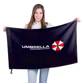 Флаг 3D с принтом UMBRELLA CORP / АМБРЕЛЛА в Екатеринбурге, 100% полиэстер | плотность ткани — 95 г/м2, размер — 67 х 109 см. Принт наносится с одной стороны | corp | corporation | evil | game | games | logo | resident | umbrella | амбрелла | зла | зонт | зонтик | игра | игры | корп | корпорация | лого | логотип | обитель | резидент | символ | эвил
