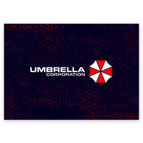 Поздравительная открытка с принтом UMBRELLA CORP / АМБРЕЛЛА в Екатеринбурге, 100% бумага | плотность бумаги 280 г/м2, матовая, на обратной стороне линовка и место для марки
 | corp | corporation | evil | game | games | logo | resident | umbrella | амбрелла | зла | зонт | зонтик | игра | игры | корп | корпорация | лого | логотип | обитель | резидент | символ | эвил