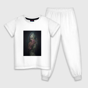 Детская пижама хлопок с принтом Cyberpunk ART NEON 112 в Екатеринбурге, 100% хлопок |  брюки и футболка прямого кроя, без карманов, на брюках мягкая резинка на поясе и по низу штанин
 | art | cyberpunk art | neon aesthetic | neon art | vaporwave art | киберпанк | цифровые файлы
