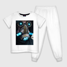Детская пижама хлопок с принтом Cyberpunk ART NEON 1-0 в Екатеринбурге, 100% хлопок |  брюки и футболка прямого кроя, без карманов, на брюках мягкая резинка на поясе и по низу штанин
 | art | cyberpunk art | neon aesthetic | neon art | vaporwave art | киберпанк | цифровые файлы
