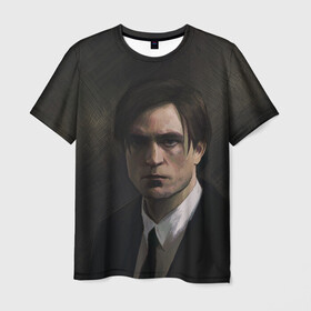 Мужская футболка 3D с принтом Роберт Паттинсон в Екатеринбурге, 100% полиэфир | прямой крой, круглый вырез горловины, длина до линии бедер | batman | robert pattinson | the batman | twilight | бетмен | бэтмен | роберт паттинсон | сумерки