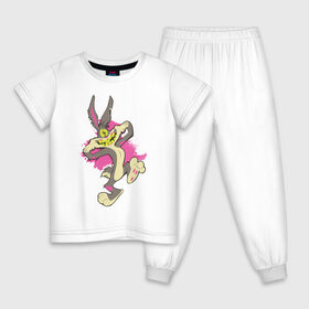 Детская пижама хлопок с принтом Багз Банни в Екатеринбурге, 100% хлопок |  брюки и футболка прямого кроя, без карманов, на брюках мягкая резинка на поясе и по низу штанин
 | Тематика изображения на принте: bugs bunny | looney tunes | vdzabma | багз банни | луни тюнз