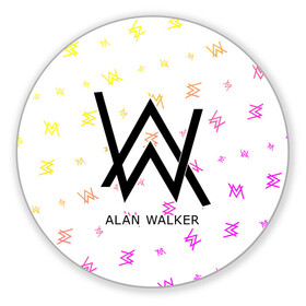Коврик для мышки круглый с принтом ALAN WALKER / АЛАН УОКЕР в Екатеринбурге, резина и полиэстер | круглая форма, изображение наносится на всю лицевую часть | alan | faded | house | logo | music | walker | алан | вокер | волкер | диджей | лого | логотип | логотипы | музыка | музыкант | символ | символы | танцеальная | уокер | хаус | электронная