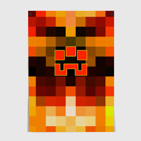 Постер с принтом Minecraft Dungeons в Екатеринбурге, 100% бумага
 | бумага, плотность 150 мг. Матовая, но за счет высокого коэффициента гладкости имеет небольшой блеск и дает на свету блики, но в отличии от глянцевой бумаги не покрыта лаком | blox | creeper | dungeons | geometry | logo games | orange | pixel | red | steve | алекс | геометрия | детям | крипер | куб | логотипы игр | майнкрафт | мальчикам | мобы | огненный | огонь | пигги | пиксель | пиксельный | подземелья