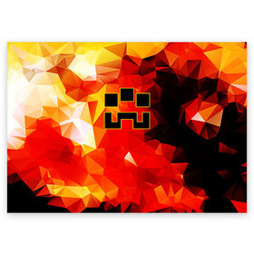 Поздравительная открытка с принтом Minecraft Dungeons в Екатеринбурге, 100% бумага | плотность бумаги 280 г/м2, матовая, на обратной стороне линовка и место для марки
 | blox | creeper | dungeons | geometry | logo games | orange | pixel | red | steve | алекс | геометрия | детям | крипер | куб | логотипы игр | майнкрафт | мальчикам | мобы | огненный | огонь | пигги | пиксель | пиксельный | подземелья