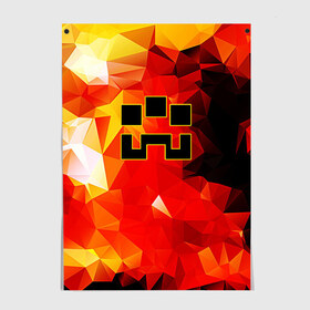 Постер с принтом Minecraft Dungeons в Екатеринбурге, 100% бумага
 | бумага, плотность 150 мг. Матовая, но за счет высокого коэффициента гладкости имеет небольшой блеск и дает на свету блики, но в отличии от глянцевой бумаги не покрыта лаком | blox | creeper | dungeons | geometry | logo games | orange | pixel | red | steve | алекс | геометрия | детям | крипер | куб | логотипы игр | майнкрафт | мальчикам | мобы | огненный | огонь | пигги | пиксель | пиксельный | подземелья