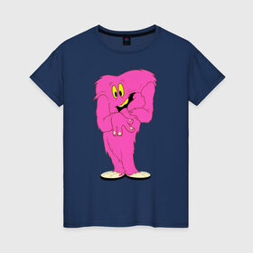 Женская футболка хлопок с принтом Госсамер в Екатеринбурге, 100% хлопок | прямой крой, круглый вырез горловины, длина до линии бедер, слегка спущенное плечо | gossamer | looney tunes | vdzabma | госсамер | луни тюнз