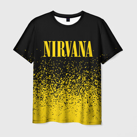 Мужская футболка 3D с принтом NIRVANA / НИРВАНА в Екатеринбурге, 100% полиэфир | прямой крой, круглый вырез горловины, длина до линии бедер | band | cobain | face | kurt | logo | music | nirvana | rock | rocknroll | группа | кобейн | курт | лого | логотип | музыка | музыкальная | нирвана | рожица | рок | рокнролл | символ