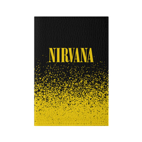 Обложка для паспорта матовая кожа с принтом NIRVANA / НИРВАНА в Екатеринбурге, натуральная матовая кожа | размер 19,3 х 13,7 см; прозрачные пластиковые крепления | band | cobain | face | kurt | logo | music | nirvana | rock | rocknroll | группа | кобейн | курт | лого | логотип | музыка | музыкальная | нирвана | рожица | рок | рокнролл | символ