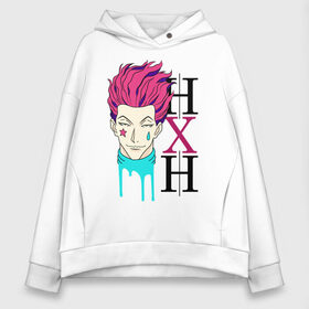 Женское худи Oversize хлопок с принтом Hunter x Hunter Hisoka в Екатеринбурге, френч-терри — 70% хлопок, 30% полиэстер. Мягкий теплый начес внутри —100% хлопок | боковые карманы, эластичные манжеты и нижняя кромка, капюшон на магнитной кнопке | anime | hisoka | hunter x hunter | аниме | манга | охотник х охотник | хантер хантер | хантеры