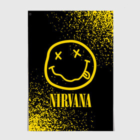 Постер с принтом NIRVANA / НИРВАНА в Екатеринбурге, 100% бумага
 | бумага, плотность 150 мг. Матовая, но за счет высокого коэффициента гладкости имеет небольшой блеск и дает на свету блики, но в отличии от глянцевой бумаги не покрыта лаком | band | cobain | face | kurt | logo | music | nirvana | rock | rocknroll | группа | кобейн | курт | лого | логотип | музыка | музыкальная | нирвана | рожица | рок | рокнролл | символ