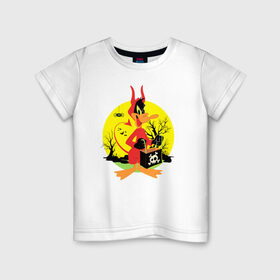 Детская футболка хлопок с принтом Даффи Хэллоуин в Екатеринбурге, 100% хлопок | круглый вырез горловины, полуприлегающий силуэт, длина до линии бедер | daffy duck | looney tunes | vdzabma | даффи дак | луни тюнз