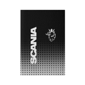 Обложка для паспорта матовая кожа с принтом Scania в Екатеринбурге, натуральная матовая кожа | размер 19,3 х 13,7 см; прозрачные пластиковые крепления | king of road | king of the road | saab | saab logo | scania | scania king | scania logo | грузовик | дальнобойщик | сааб | сканиа | скания | скания значок | скания лого | скания логотип | скания символ | шофер