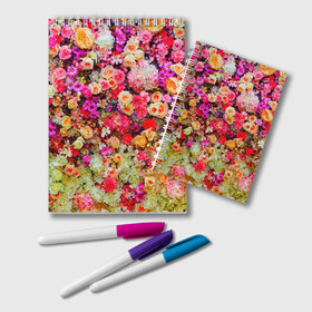 Блокнот с принтом Цветы в Екатеринбурге, 100% бумага | 48 листов, плотность листов — 60 г/м2, плотность картонной обложки — 250 г/м2. Листы скреплены удобной пружинной спиралью. Цвет линий — светло-серый
 | весна | красивые цветы | красота | милые цветы | орхидея | пион | роза | розы | ромашка | сад | сирень | фиалка | цветок | цветочки | цветы
