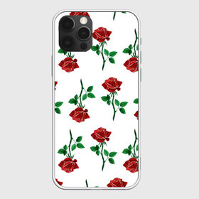 Чехол для iPhone 12 Pro Max с принтом Паттерн из роз в Екатеринбурге, Силикон |  | Тематика изображения на принте: красный | красота | паттерн | природа | роза | узор | цветок | цветы